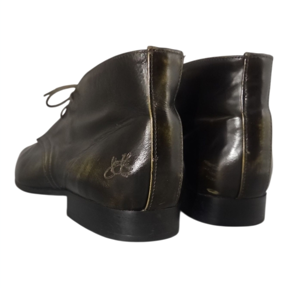 JOHN FLUEVOG | 'Kawasaki' Dark Leather Pointed-Toe Chukka Boots in Size US 12 - Picture 6 of 8